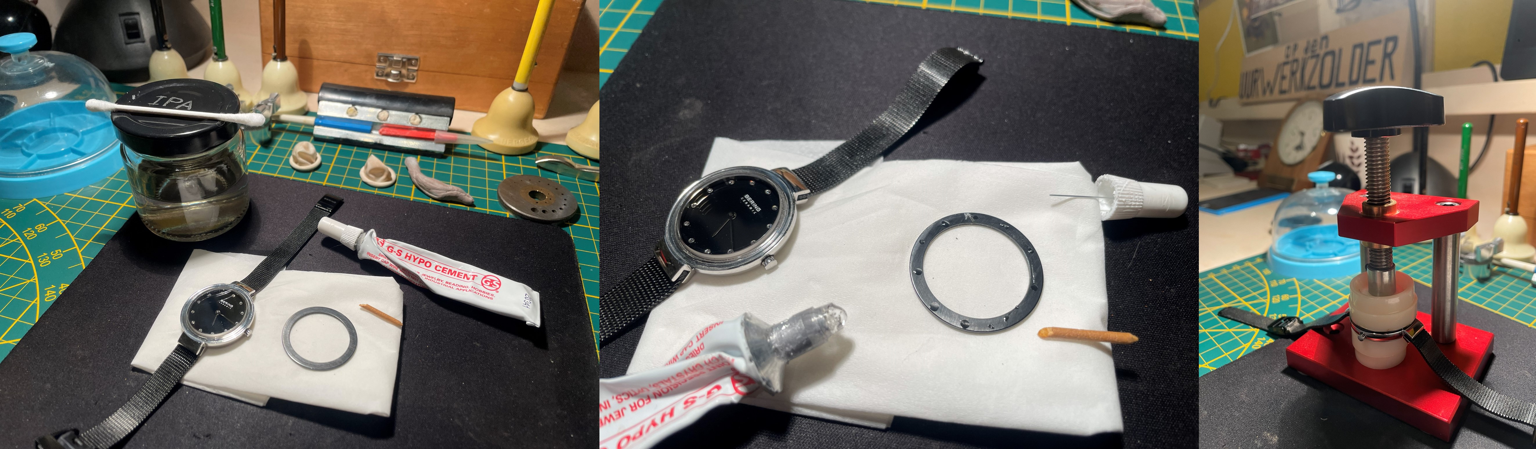 Bezel opnieuw plaatsen