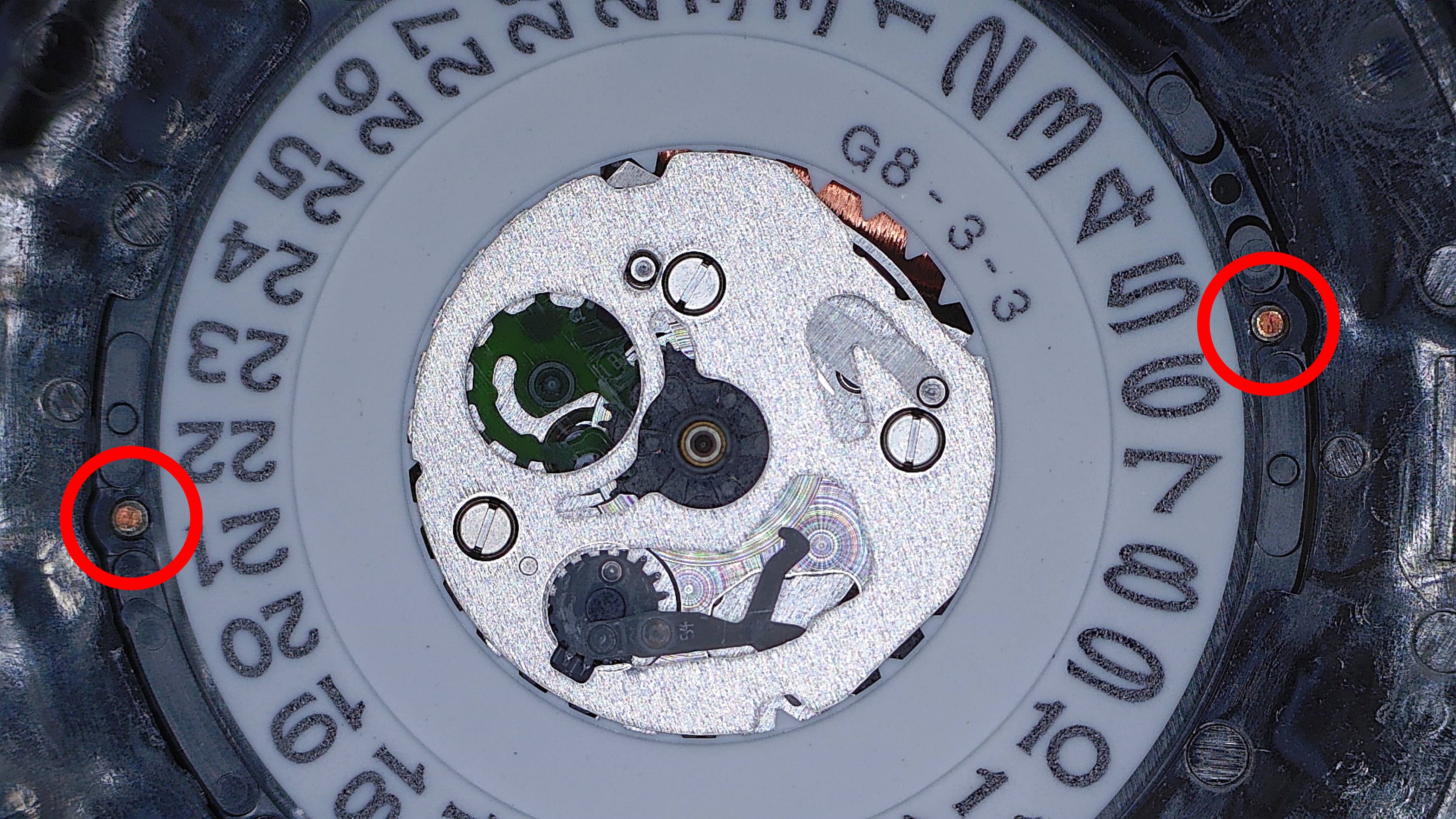 Wijzerplaatvoetjes in uurwerk