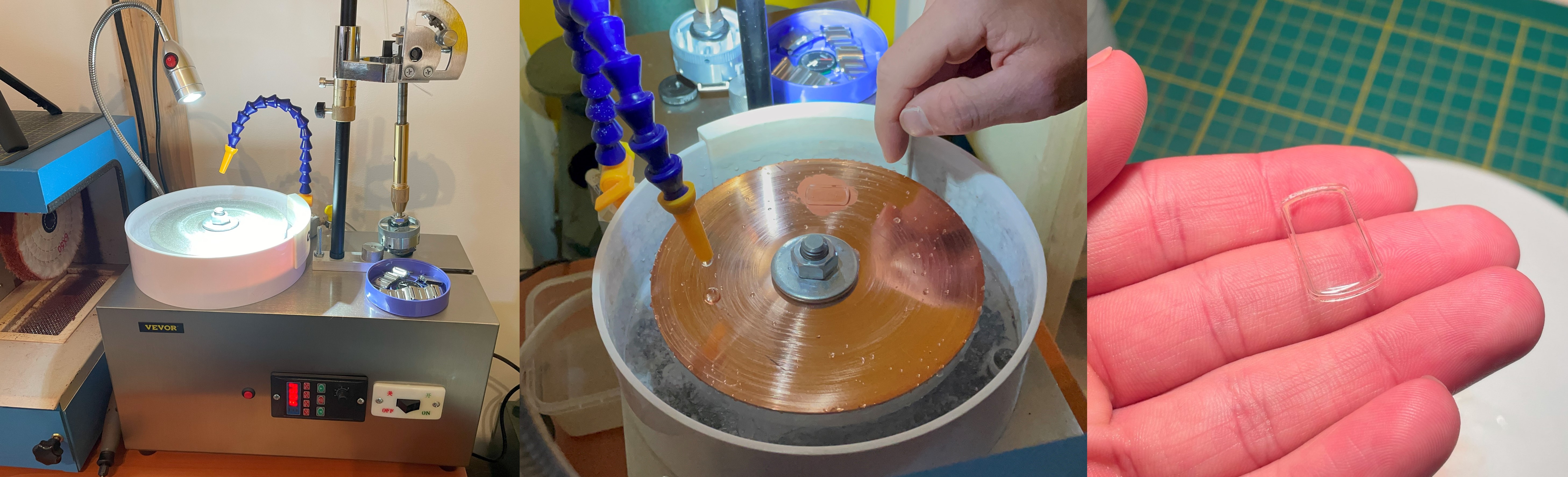 Glas polijsten met lapping machine