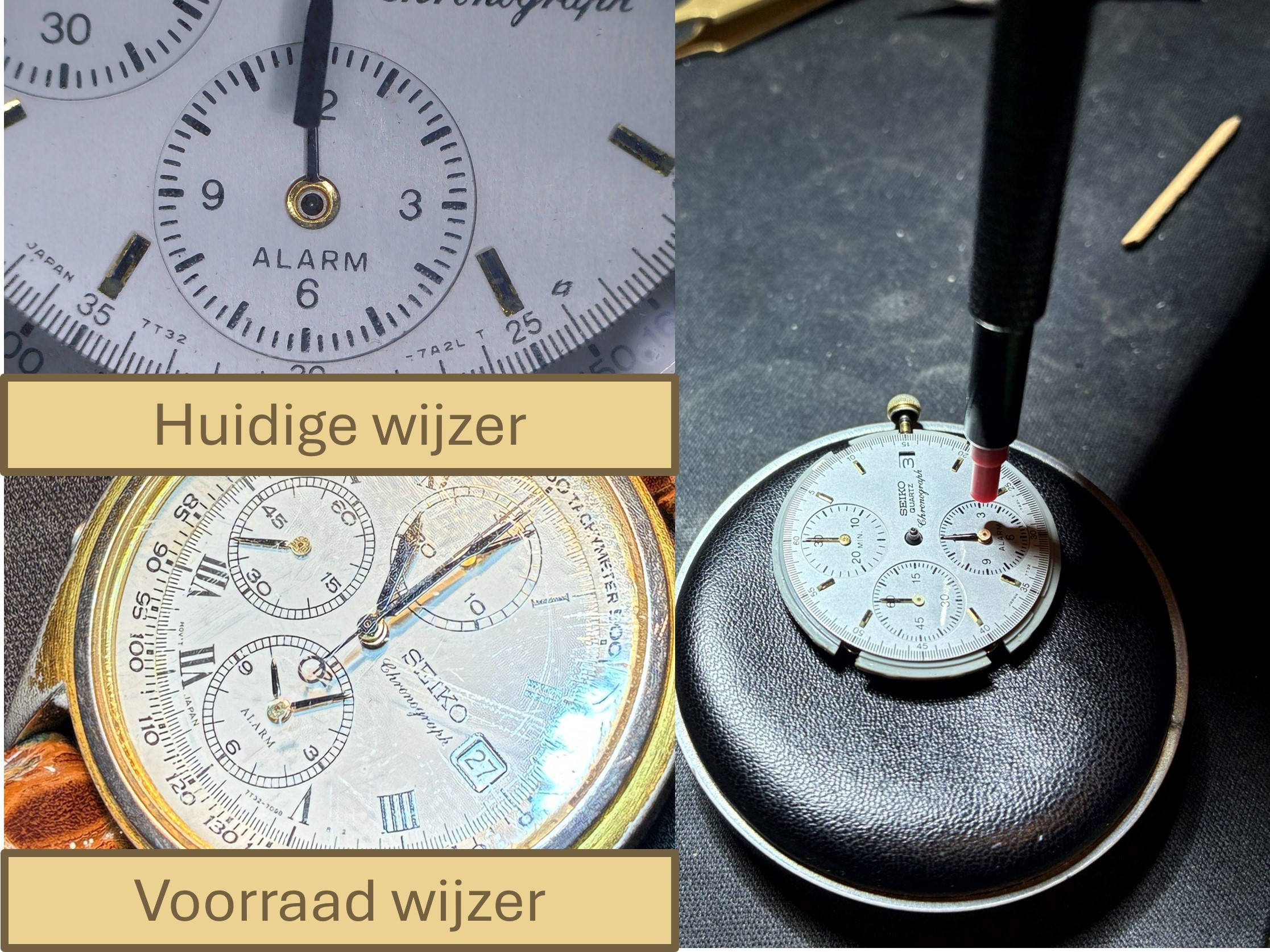Minutenwijzer van wekker vervangen