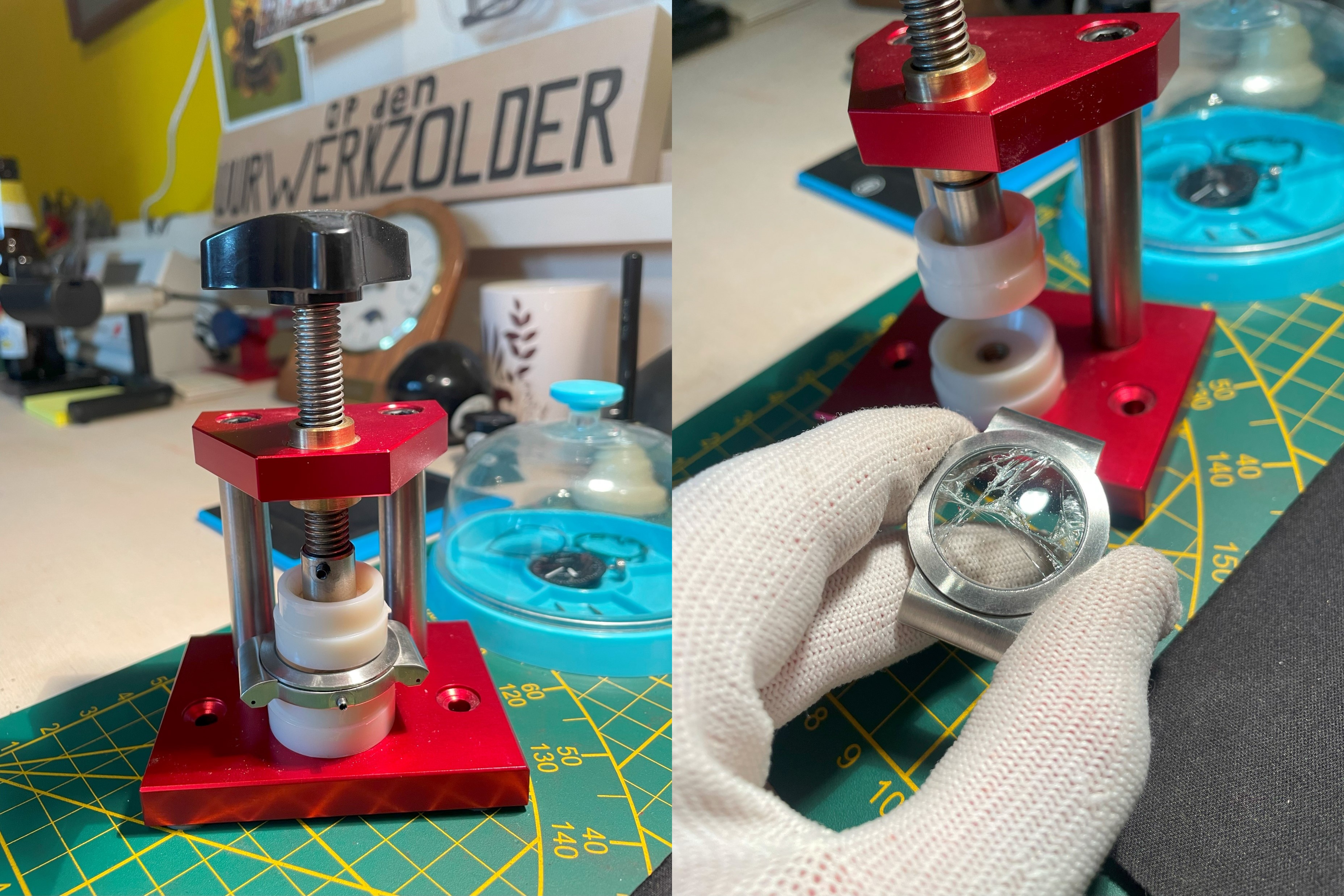 Glas plaatsen met veel geluk